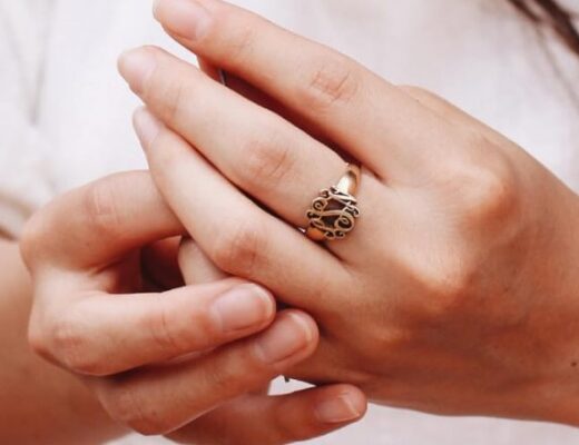 Gold Plated Monogram Signet Ring