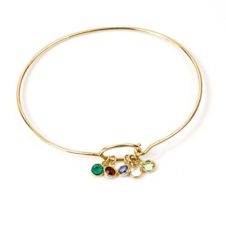 Golden Birthstone Hook Bangle