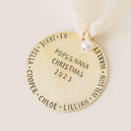 Classy Golden Christmas Ornament with customizations