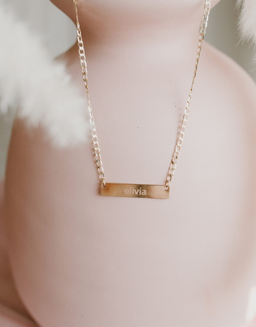 Personalized id bar gold filled necklace – Raf Rossi Gold Plated