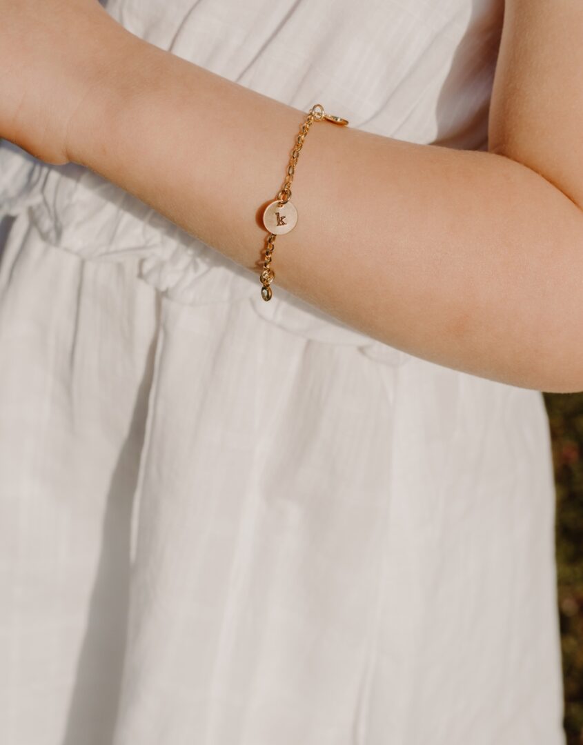 Girls Dainty Name Bracelet, Gold | Custom Meaningful Jewelry & Gifts for Women by The Vintage Pearl