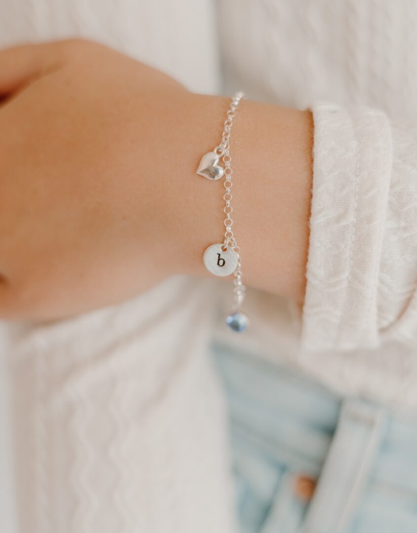 Alloy Beads Sterling Silver Bangle Bracelet For Girls & Women