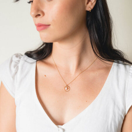 Gold Dainty Pearl Drop Necklace