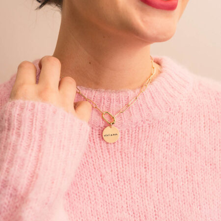 Gold-Filled Hand-stamped Paperclip Necklace