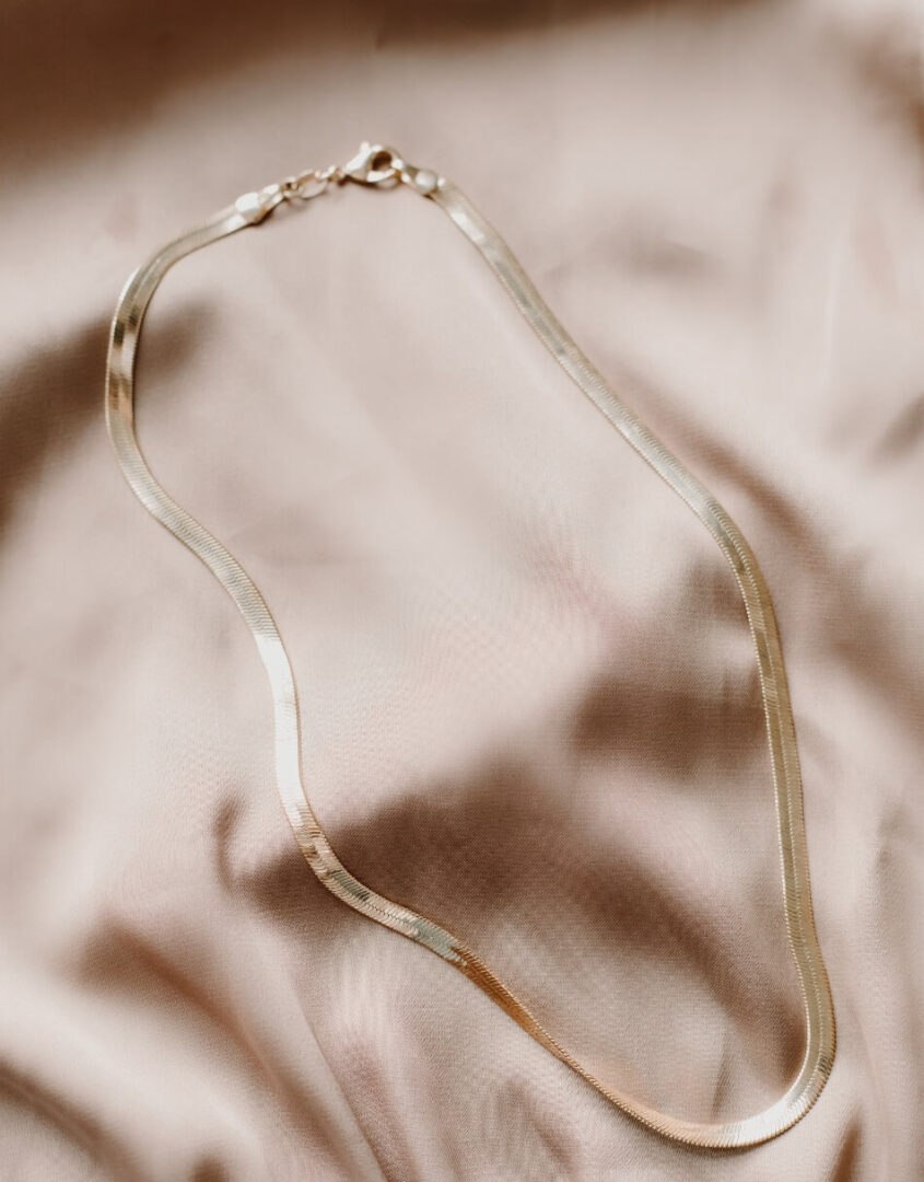 Herringbone Necklace - 18K Gold Plated