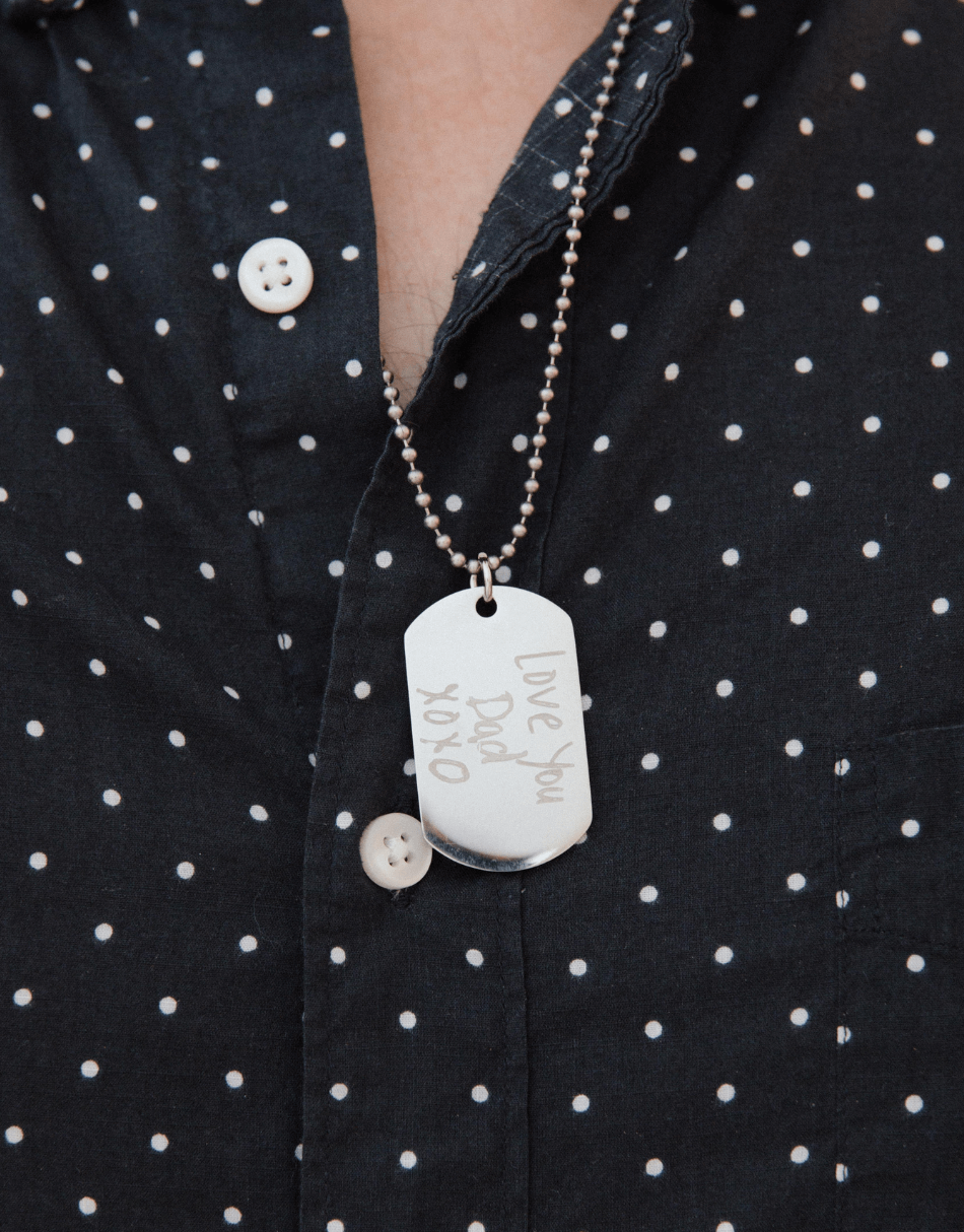 Customizable Dog Tag Necklace - Silver - LDS Necklace