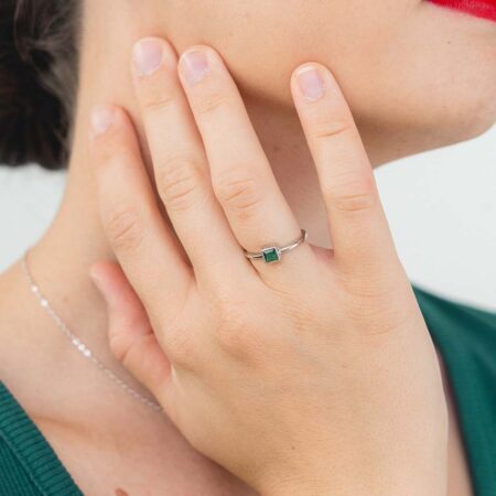 Silver Emerald Ring