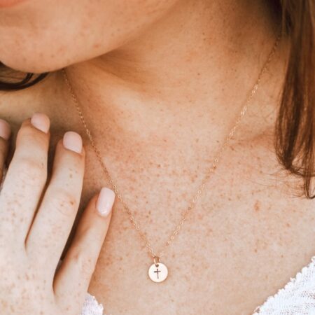 A dainty faith necklace to celebrate a salvation decision or baptism. Perfect gift for wife, daughter, niece or even a friend.