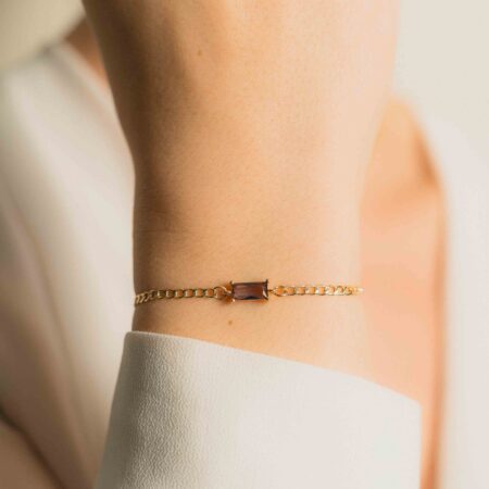 Golden Birthstone Baguette Bracelet | Perfect Gift For Moms