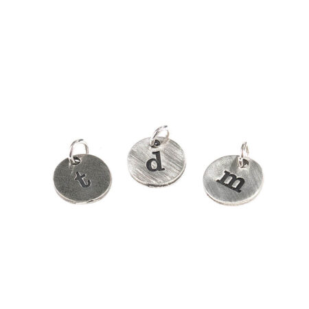 Chunky pewter charms hand stamped with initial. Add these beautiful charms to your existing chain