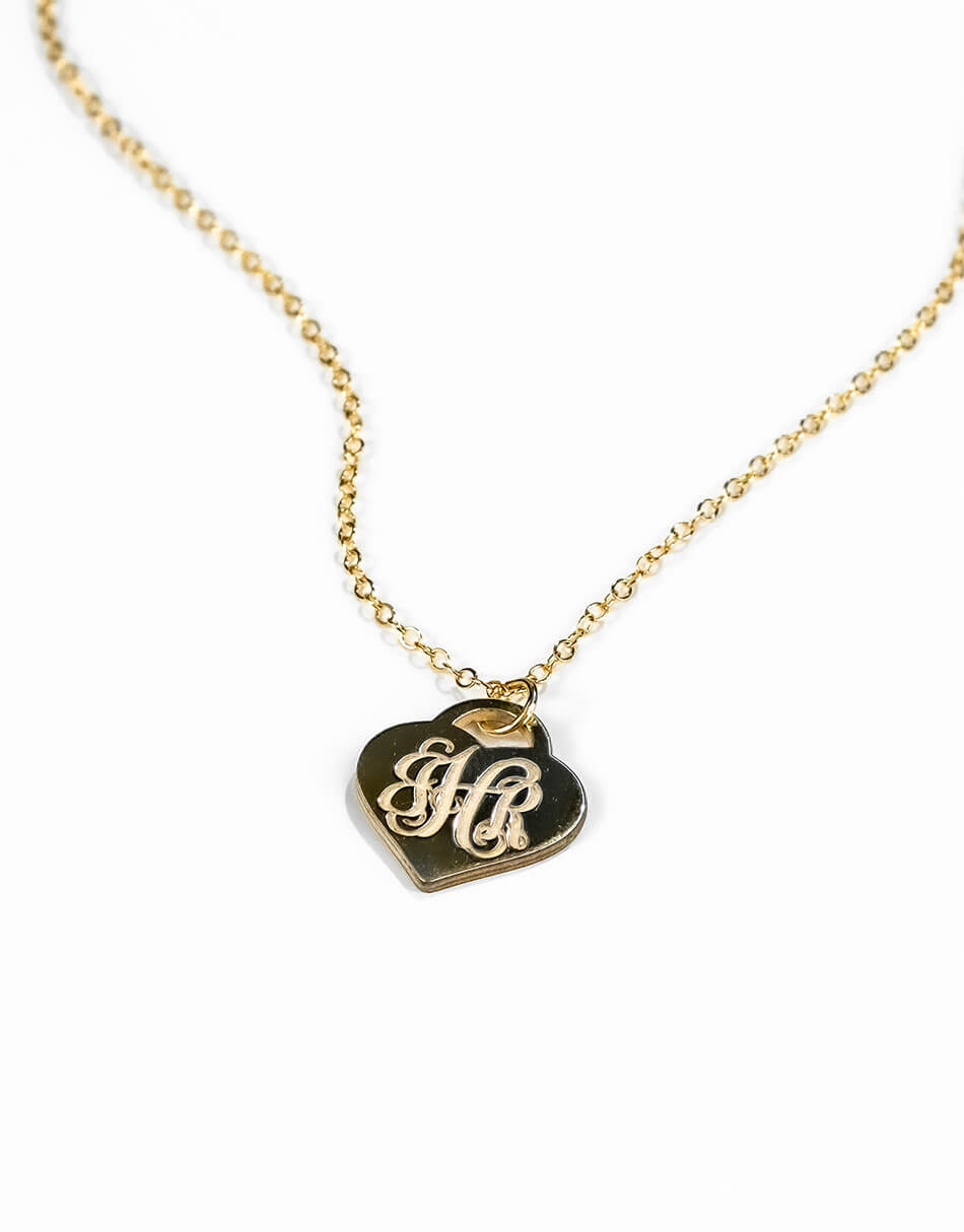 Classic Heart Monogram (Gold) Necklace