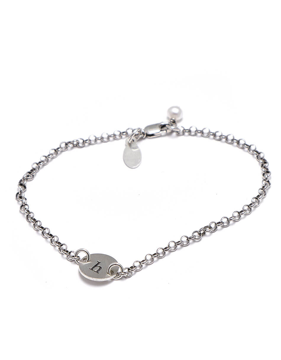 Dainty Initial Bracelet, Silver | Custom Meaningful Jewelry & Gifts for Women by The Vintage Pearl