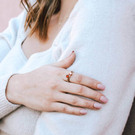 Gold stacking birthstone rings are so pretty and stack so well with many of our other rings! Perfect for girls of all ages