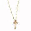 Golden tiny cross necklace, a small forged cross charm created in bronze . Perfect for daughter, wife, sister, mom
