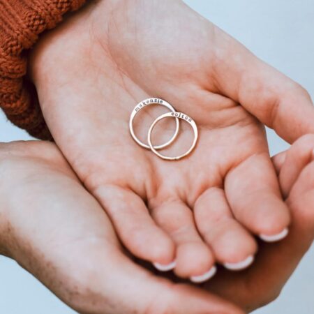 Personalized ring with names. Stackable rings that you can wear with names of each family member