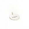 A large sterling silver circle charm with name engraved. Perfect gift for mom, grandma, friend, sister, daughter