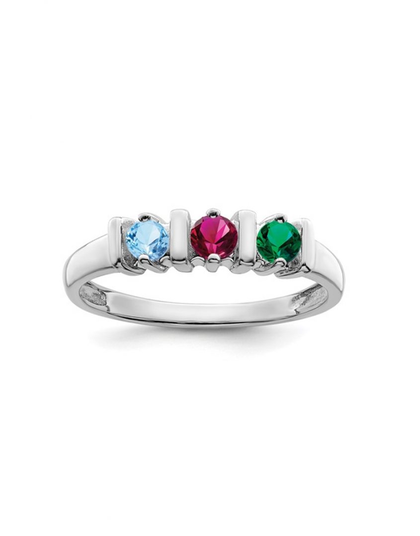 Gemstone Ring Tiny Sterling Silver Gold or Rose Gold Ring Minimalist Birthstone Ring Stacking Ring Mom Gift Custom Birthstone Ring