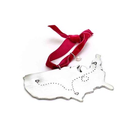 Perfect ornament for family or friends that are miles away. Add upto 4 locations