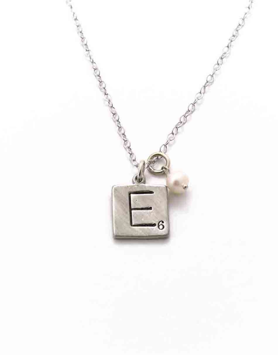 Initial Necklace Fine Silver Jewelry Bold Font Letter Pendant Industrial  Monogram Unique Name Jewellery Custom Word Personalized Gift - Etsy