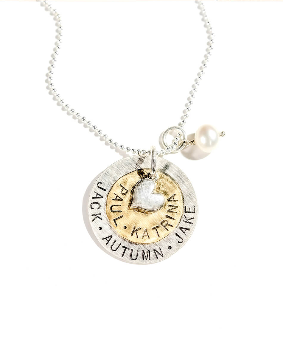 Personalized Mother and Daughter Photo Necklace, Engraved Photo Disc N –  Anavia Jewelry & Gift