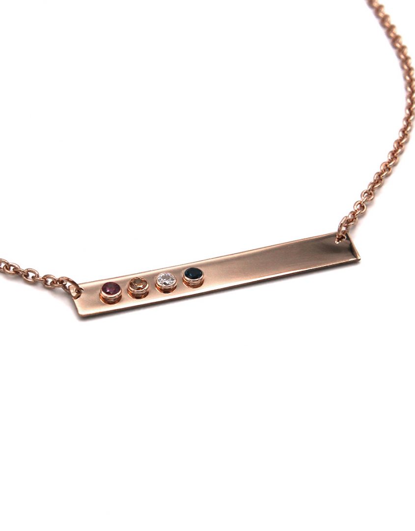 Mother's Birthstone Horizontal Bar Necklace with Handset Crystals – Shop  Iowa