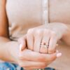 Model showing Silver 2 Stackable Birthstone Ring