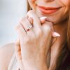 Model displaying Stackable Birthstone Rings