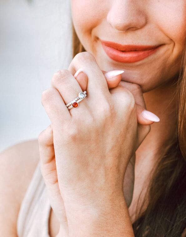 stacking-birthstone-sterling-rings-model-4