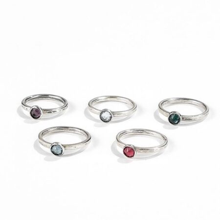 Stacking Birthstone Sterling Rings