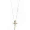 A small hand forged cross charm created with sterling silver and hung on a sterling chain. Perfect for girls of all ages.